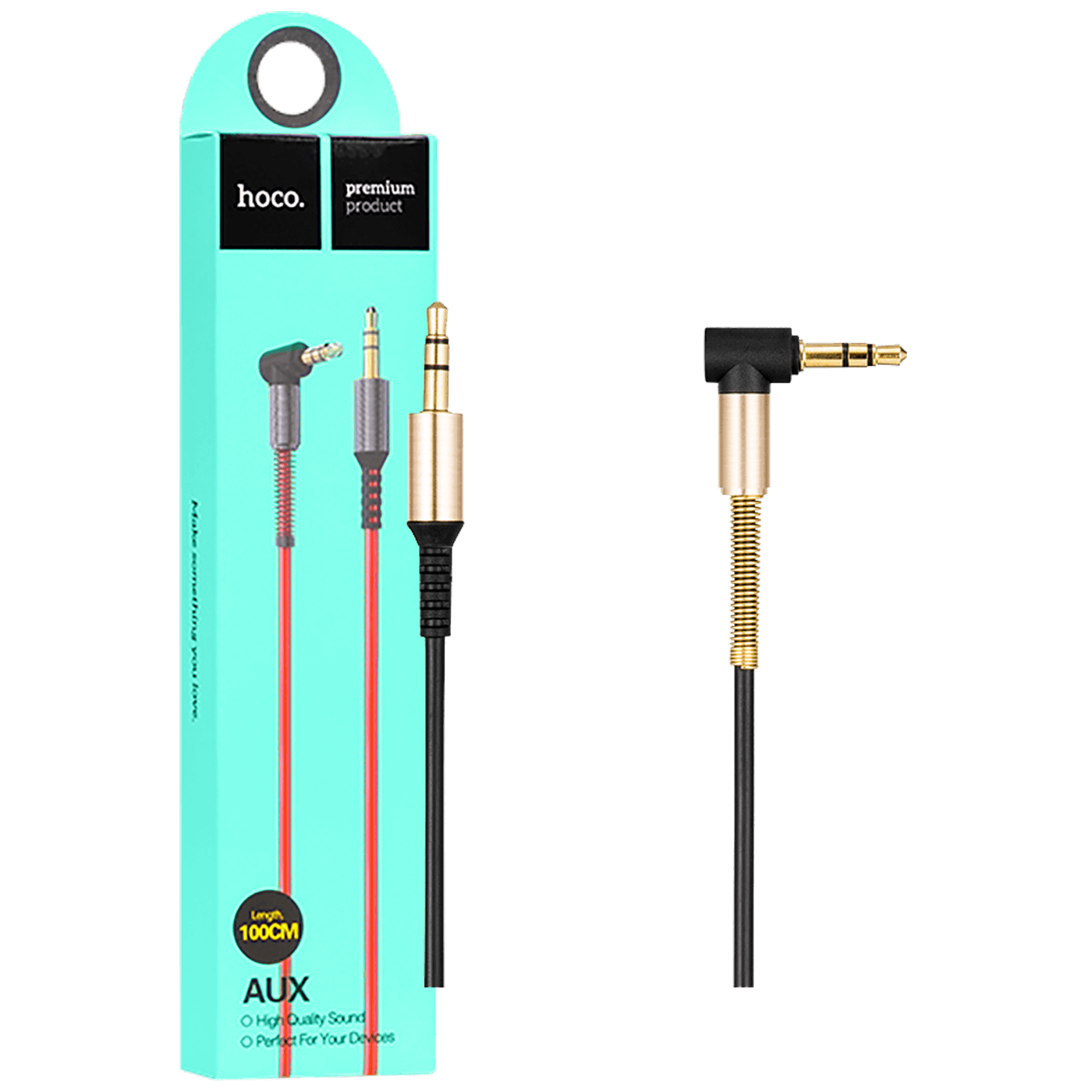 hoco. Audio kabel 3.5 mm, dužina 1.0 metar, crna - UPA02 Spring Audio AUX BK