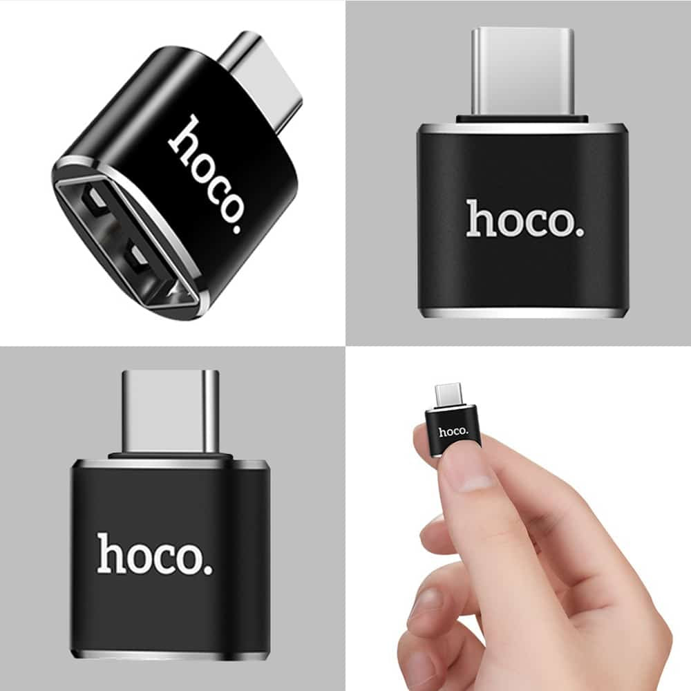 HOCO - OTG adapter (UA5) - USB-A na USB Type-C Plug & Play 480 Mbps -crni