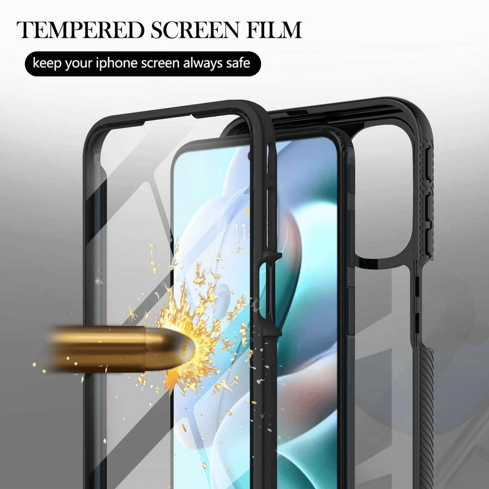 Techsuit - Defense360 Pro + Screen Protector - Motorola Moto G22 - crna