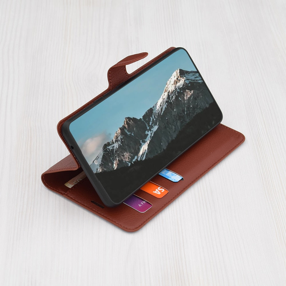 Techsuit – Leather Folio preklopna wallet maska za Honor 90 Lite – smeđa