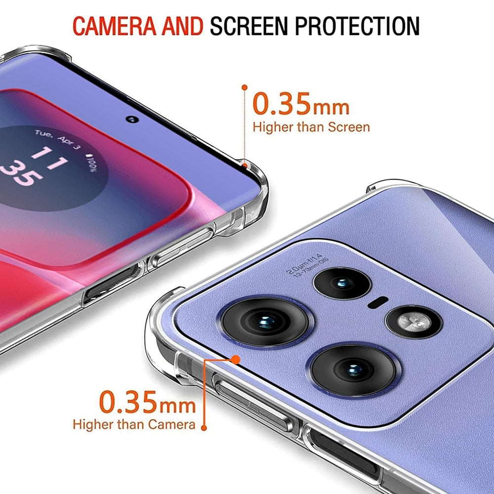 Techsuit Shockproof Clear Silicone prozirna maskica otporna na udarce za Motorola Edge 50 Pro