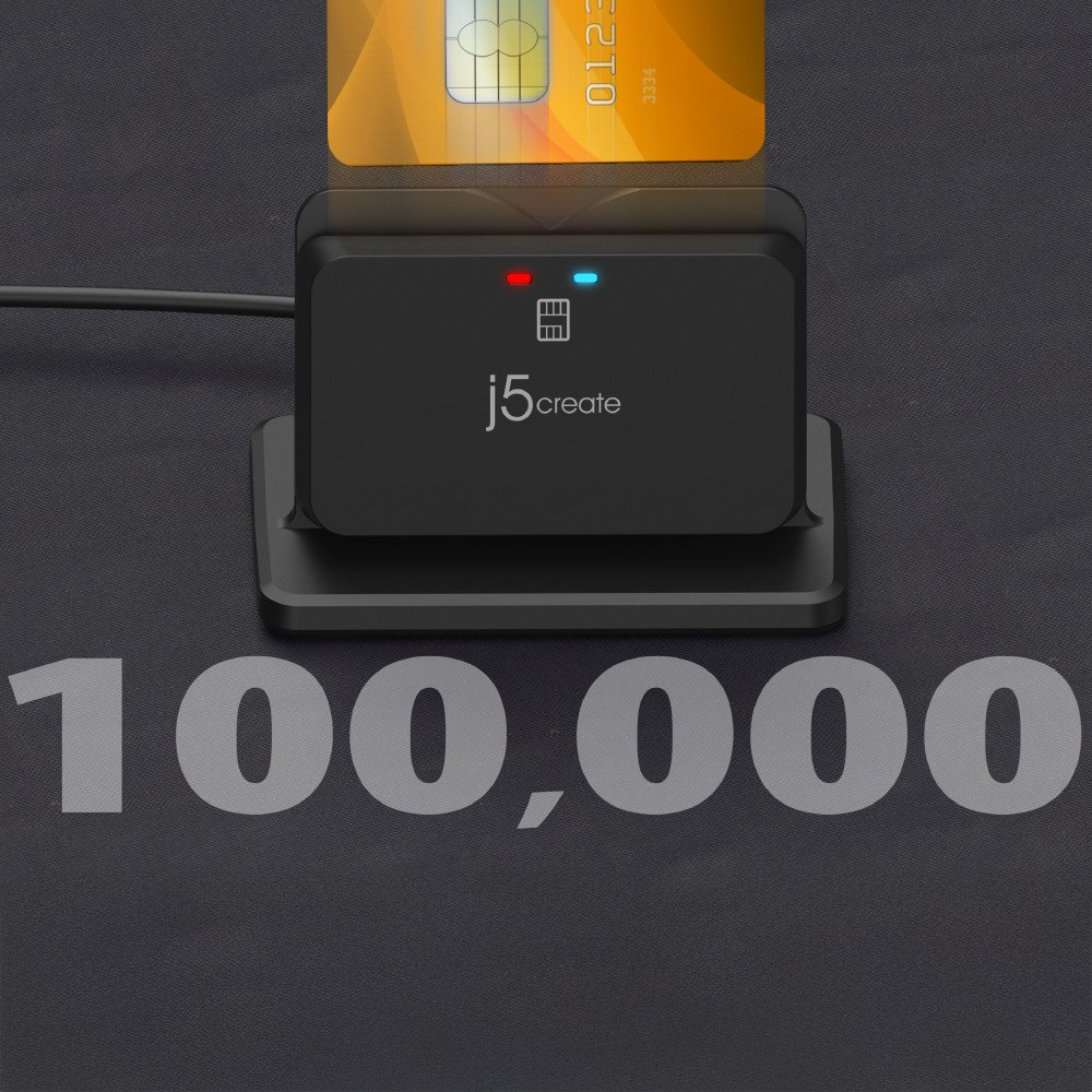 j5create JUR261 čitač pametnih kartica U zatvorenom USB USB Type-A/USB Type-C Crno