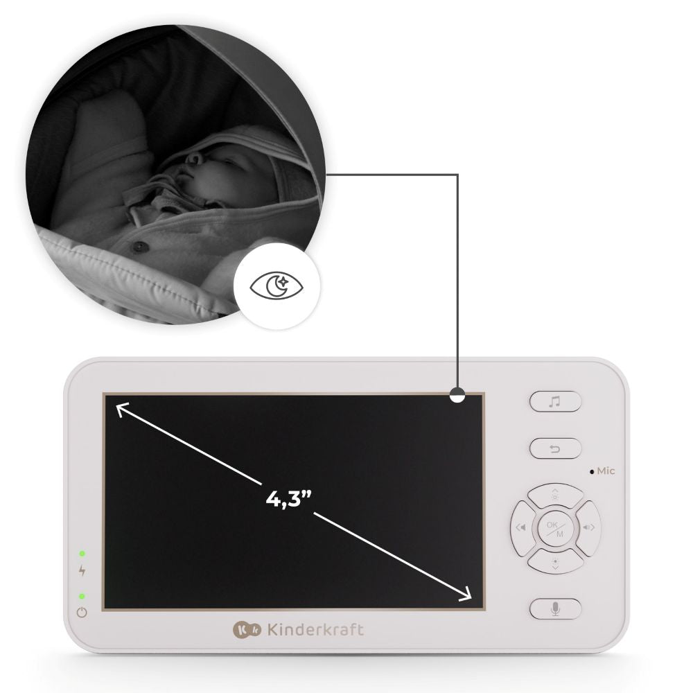 Kinderkraft NITEEYE TRAVEL bežični baby monitor sa stalkom za kameru, White
