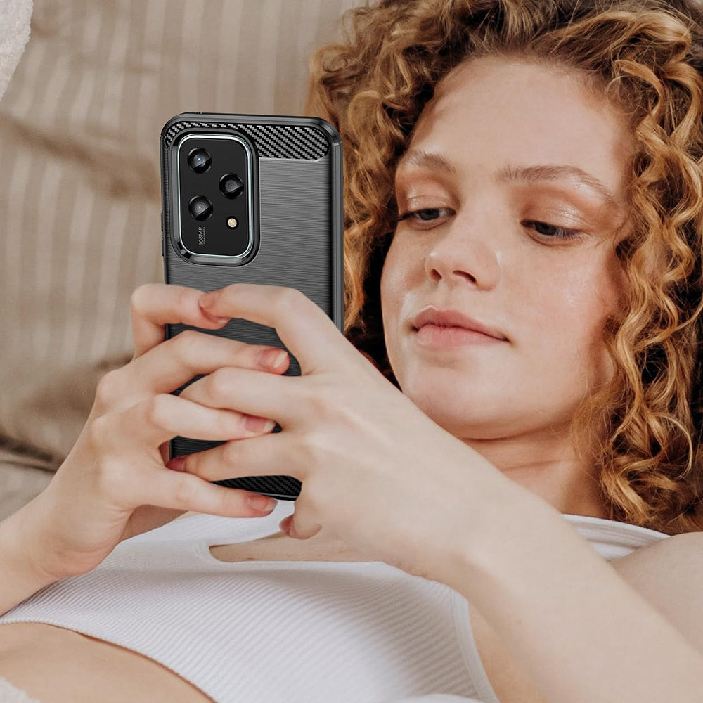 Techsuit Carbon Silicone maska za Honor 200 Lite – crna