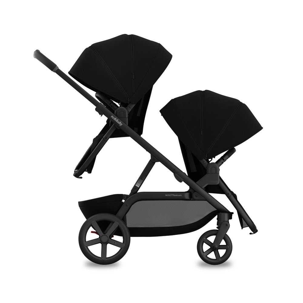 REDSBABY NUVO 2 Twin dječja kolica za blizance 2u1, Platinum Black