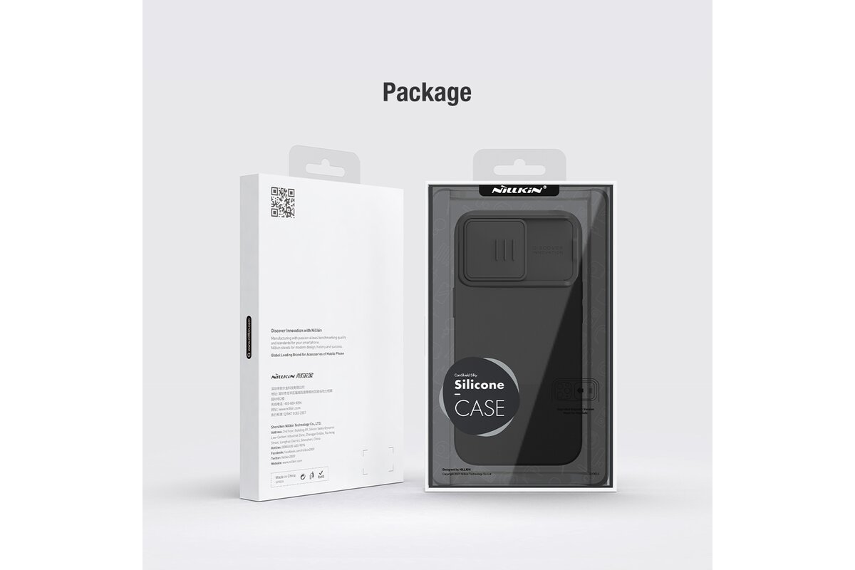 Nillkin CamShield Silky Silicone Case za iPhone 15 Pro Max sa zaštitnikom za kameru - crna