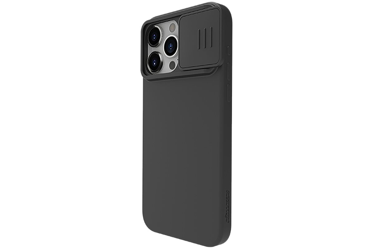 Nillkin CamShield Silky Silicone Case za iPhone 15 Pro Max sa zaštitnikom za kameru - crna