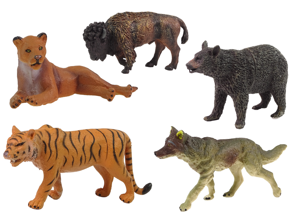 African Forest Animals Figure Set Bear Tiger