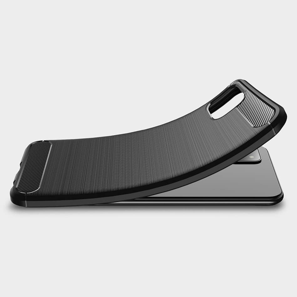Techsuit - Carbon Silicone maska za Samsung Galaxy A22 5G - crna