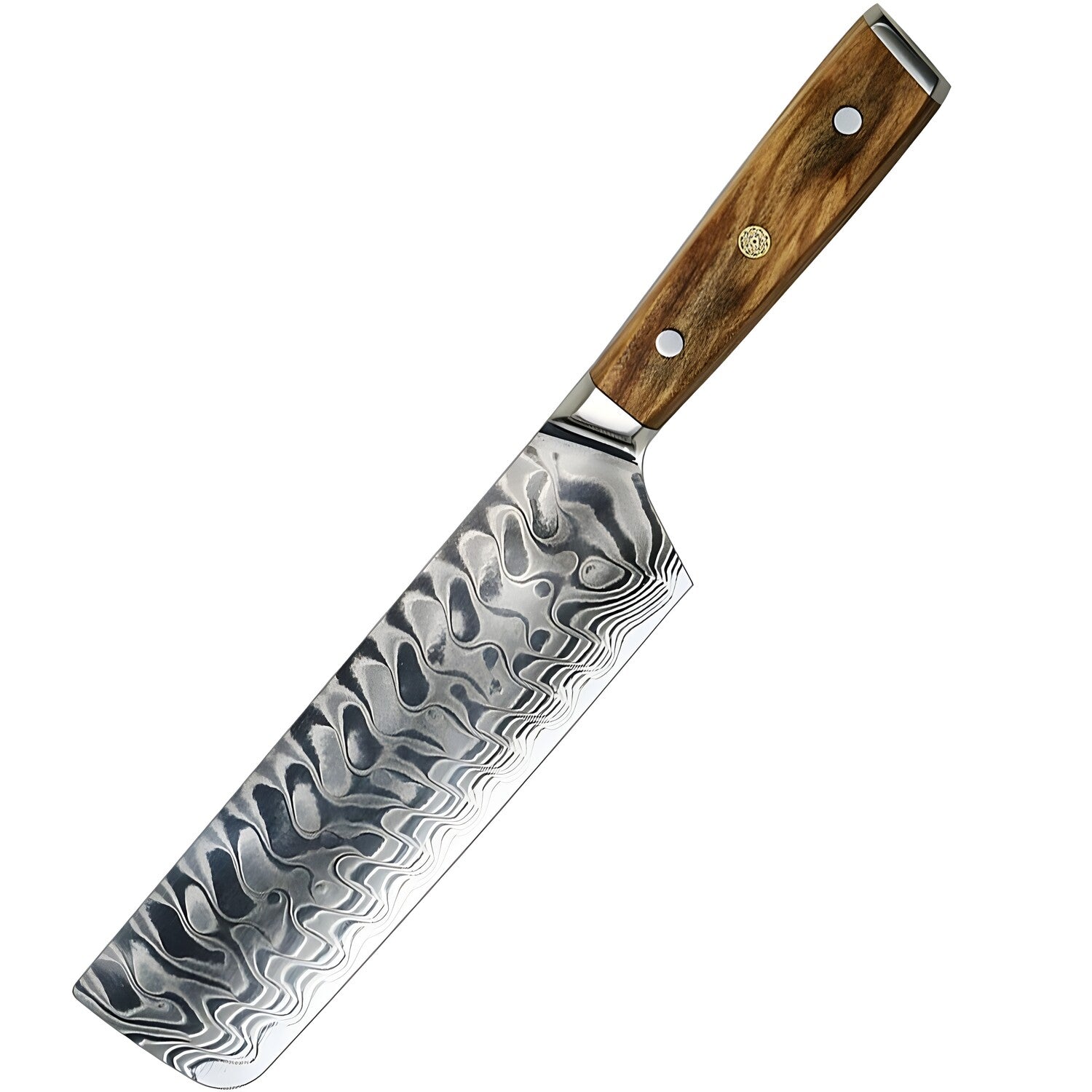 Damaskasti kuhinjski nož YU-37491 - Nakiri / Smeđa KP37491
