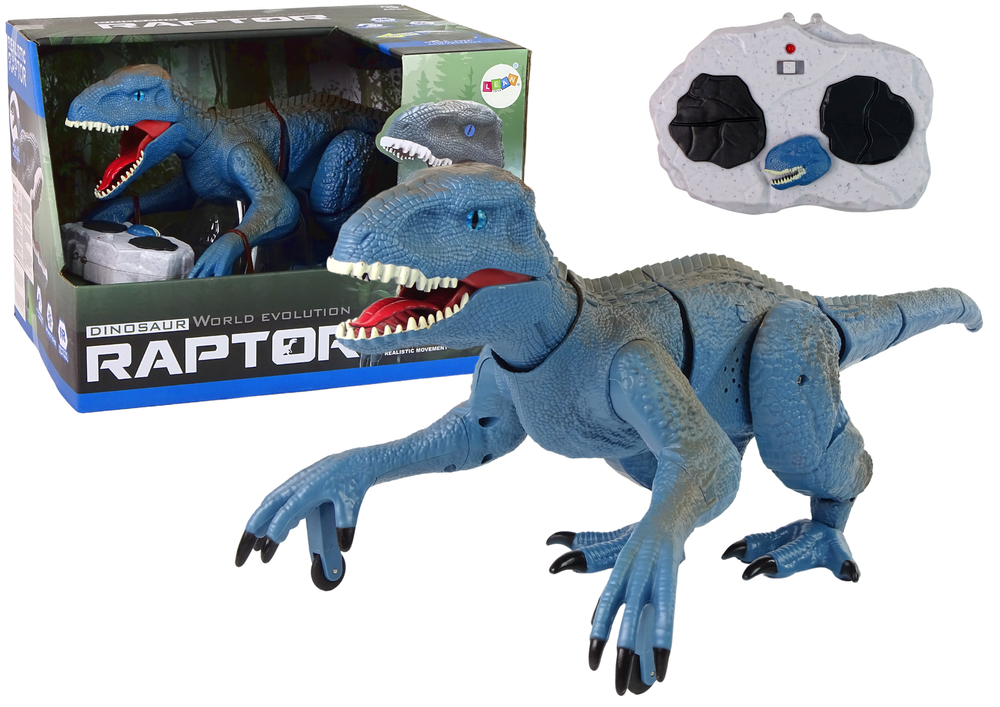 Dinosaur na daljinsko upravljanje Velociraptor - plavi