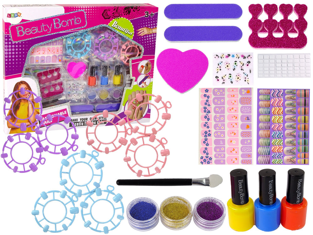 Large Nail Painting Set Nail Lacquers Stickers Separators