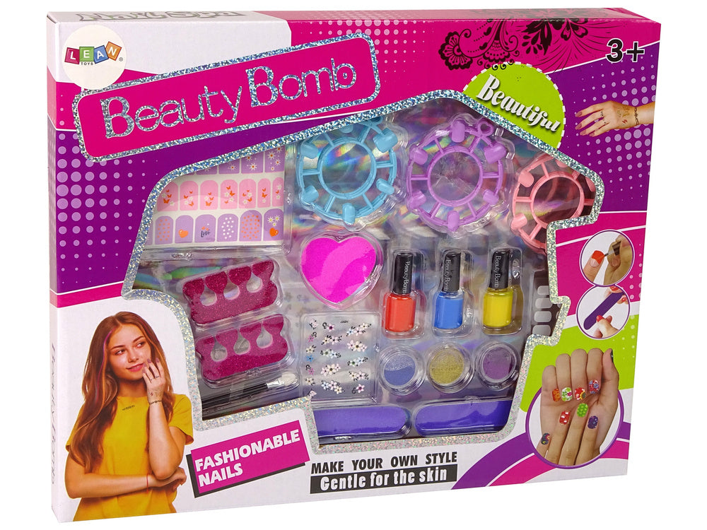 Large Nail Painting Set Nail Lacquers Stickers Separators
