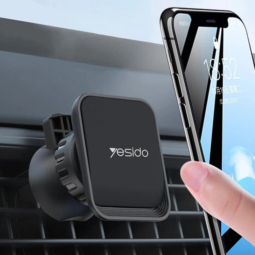 Yesido - Auto držač (C110) - Magnetski držač, kut rotacije 360°, za kontrolnu ploču, ventilacijski otvor - crna