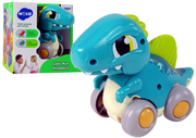Plava figura dinosaura na kotačima