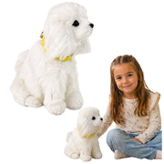 Interactive Plush Dog Soft fur Breed Poodle Stroke its head and learn its functions