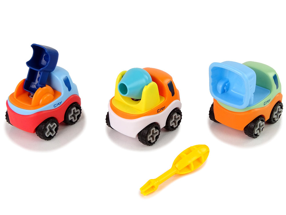 Set od 3 građevinska automobila za rastavljanje  + Odvijač
