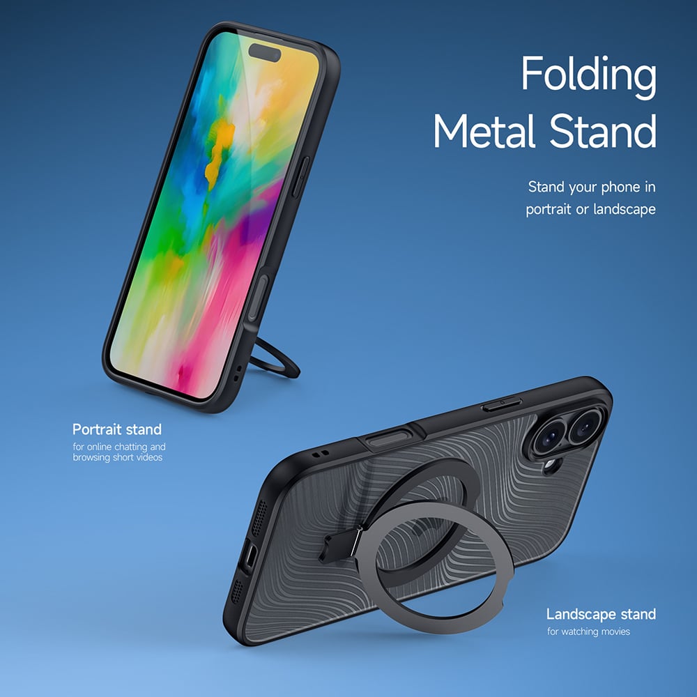 Dux Ducis Aimo Mag maska sa MagSafe i postoljem za iPhone 16 Plus - crna