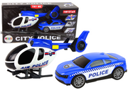 Set za igru helikopter i policijski auto - plavi