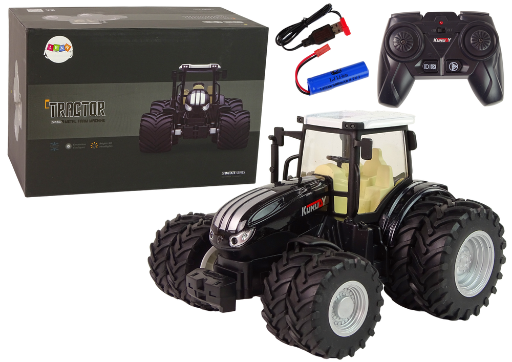 Metalni traktor na daljinsko upravljanje 2.4G - crni