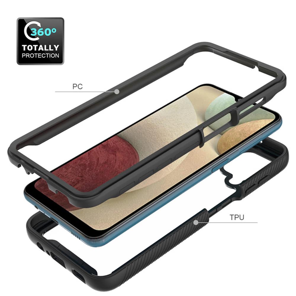 Techsuit – Defense360 Pro + Screen Protector – Samsung Galaxy A12 - crna