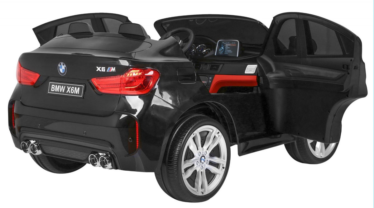 Licencirani auto na akumulator BMW X6M XXL - dvosjed - crni/lakirani