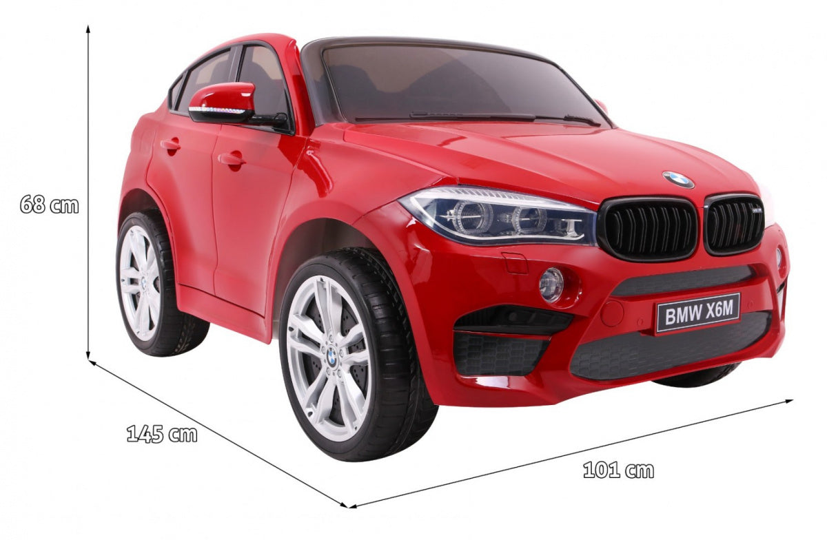 Licencirani auto na akumulator BMW X6M XXL - DVOSJED - crveni/lakirani