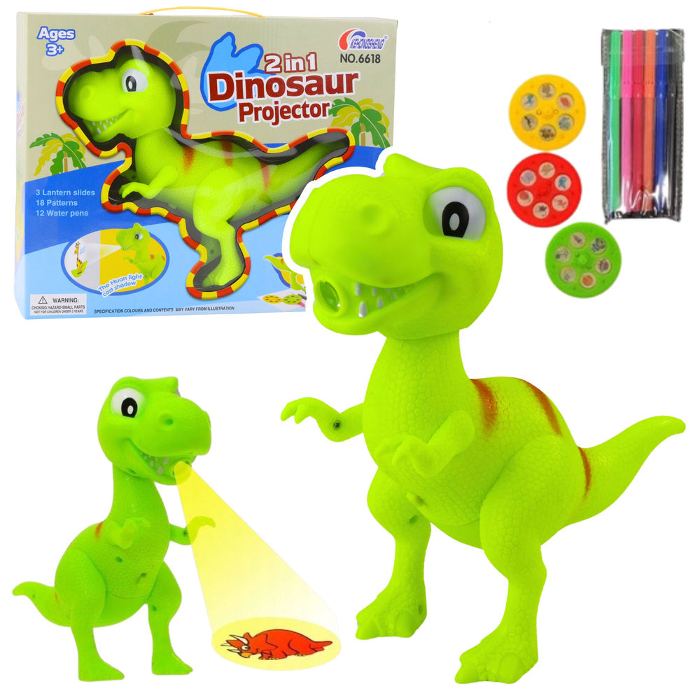 Projektor u obliku dinosaura s 18 različitih motiva - zeleni