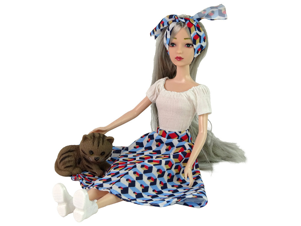 Lutka za igru Emily s plišanom mačkom u kavezu - 30 cm