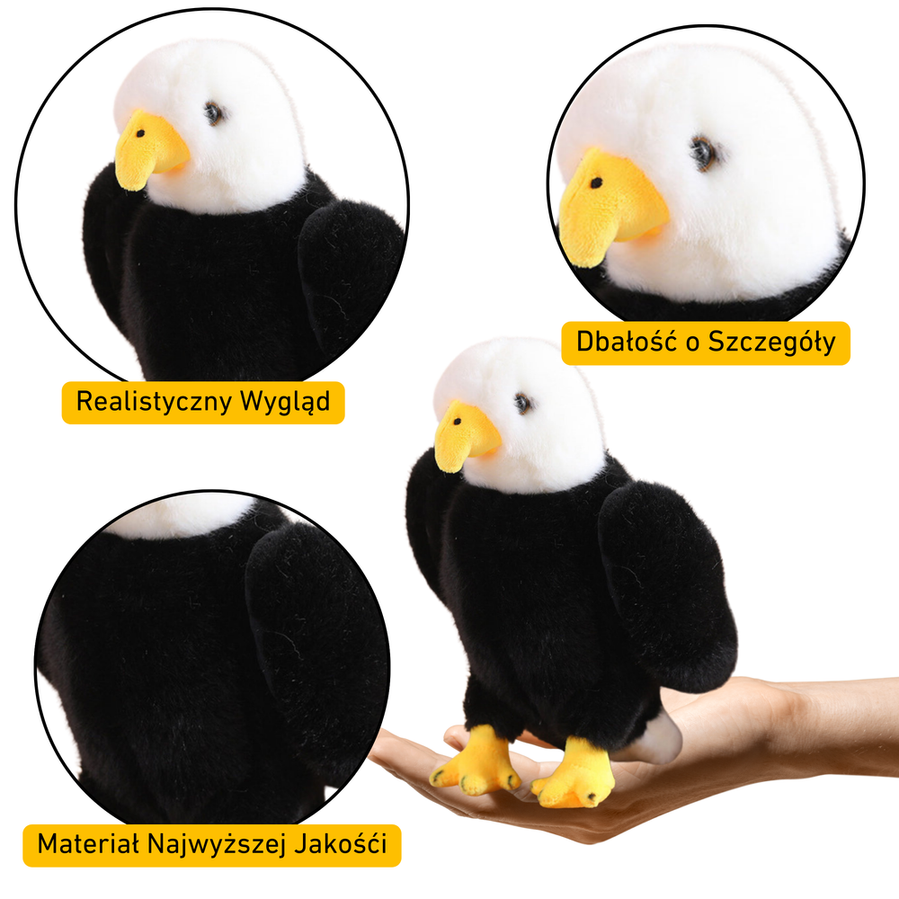 Plišana igračka orao 25 cm - crni