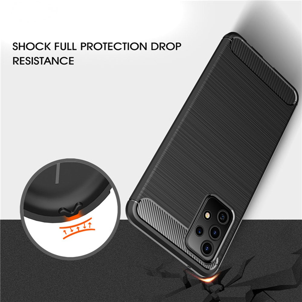 Techsuit - Carbon Silicone maska za Samsung Galaxy A52 4G / A52 5G / A52s 5G - crna