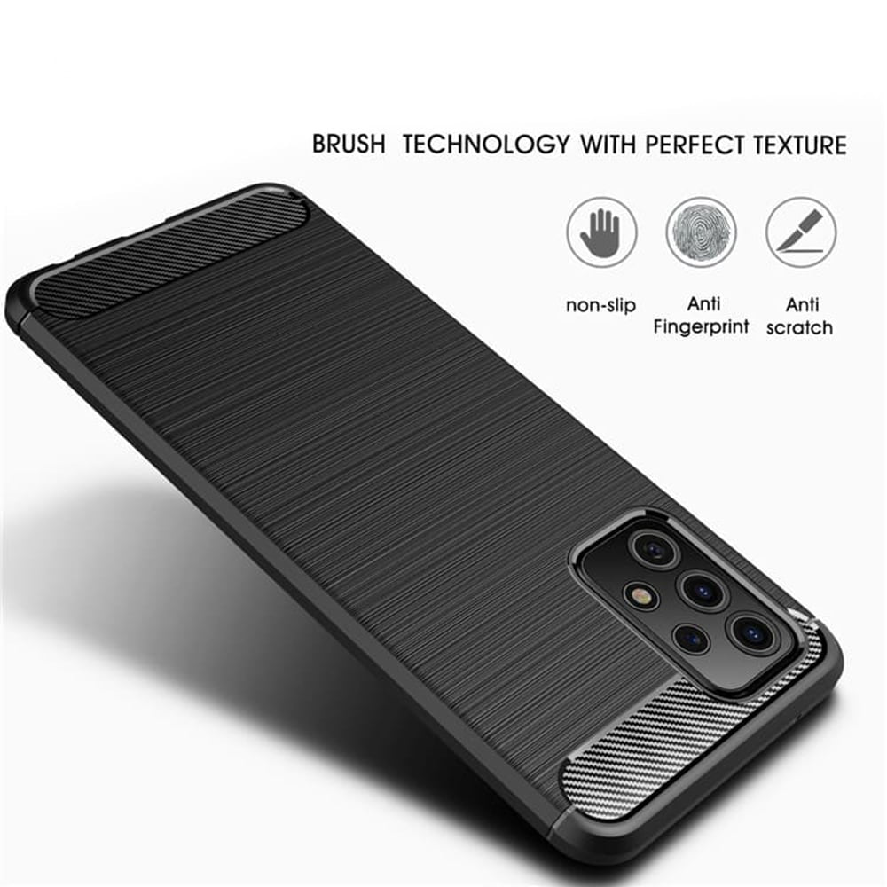 Techsuit - Carbon Silicone maska za Samsung Galaxy A52 4G / A52 5G / A52s 5G - crna