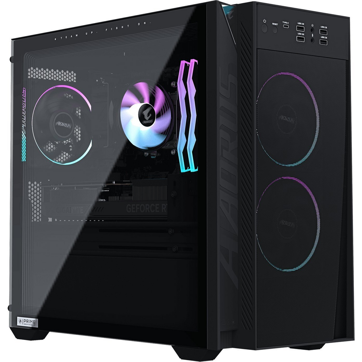 GIGABYTE AORUS PRIME 3 AMD Ryzen™ 7 9700X 16 GB DDR5-SDRAM 1 TB SSD NVIDIA GeForce RTX 5060 Windows 11 Home Stolno računalo PC/osobno računalo Crno