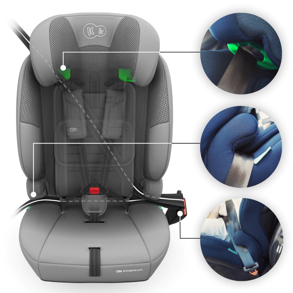 Kinderkraft autosjedalica Comfort Up 2 plus i-Size 9-36 kg (76-150 cm) bez Isofix-a, Grey