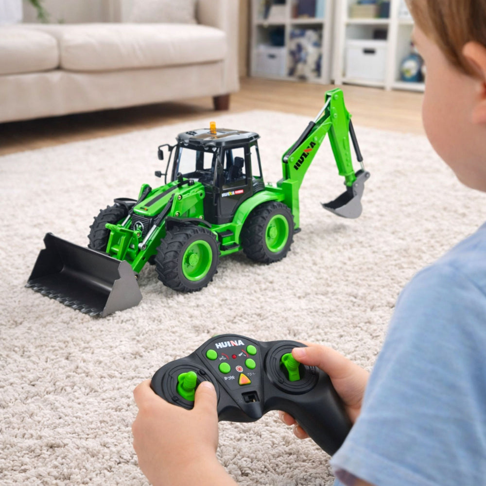 Bager utovarivač na daljinsko upravljanje Huina 1:14 - zeleni