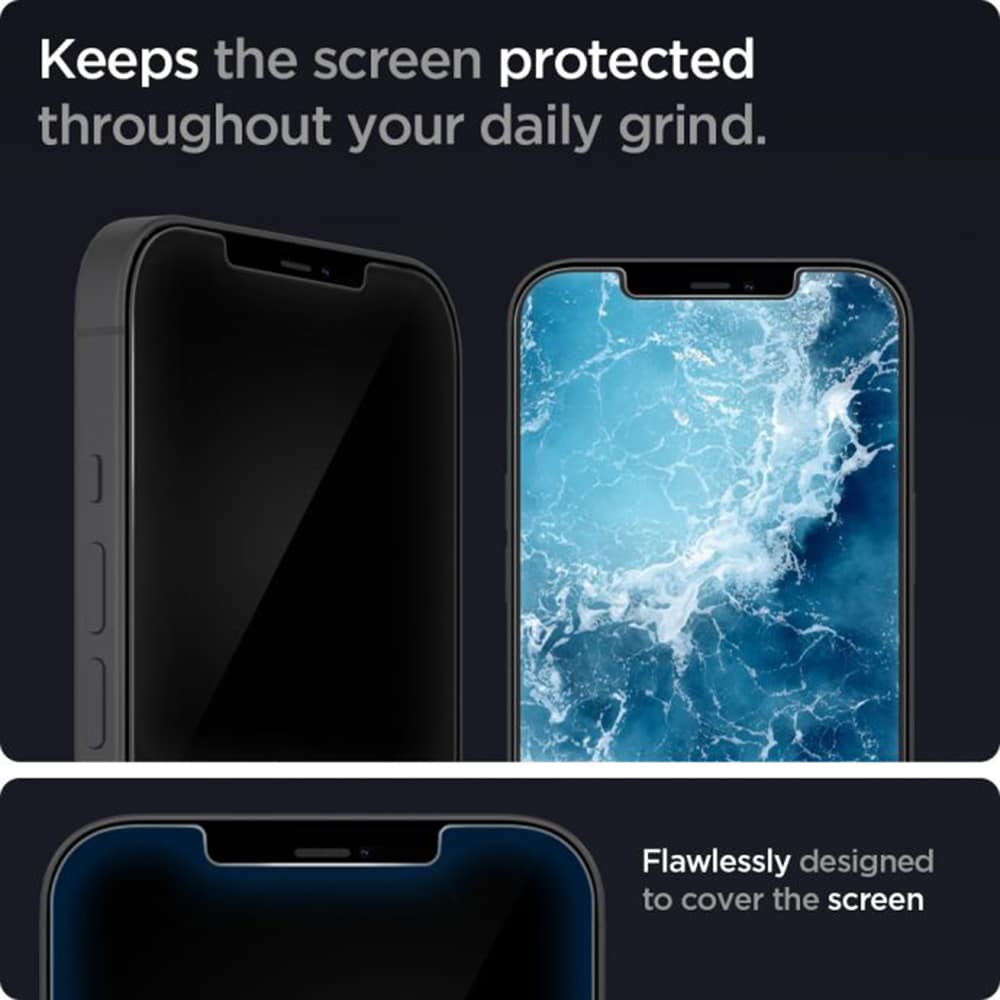 Spigen - Glas.TR Slim - iPhone 12 / 12 Pro - crna