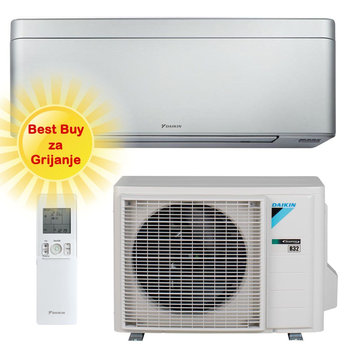 DAIKIN KLIMA UREĐAJ 5kW FTXA50CS/RXA50B - Stylish, za prostor do 50m2, A++, R-32