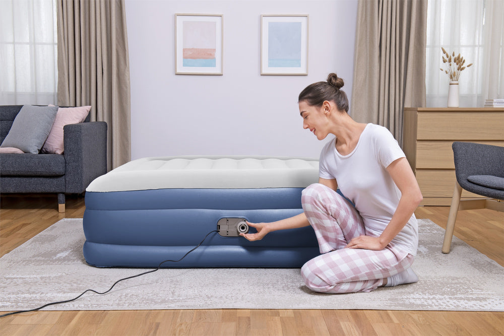 Dupli madrac na napuhavanje 203 x 152 x 46 cm Bestway 67630 - sivo/plavi