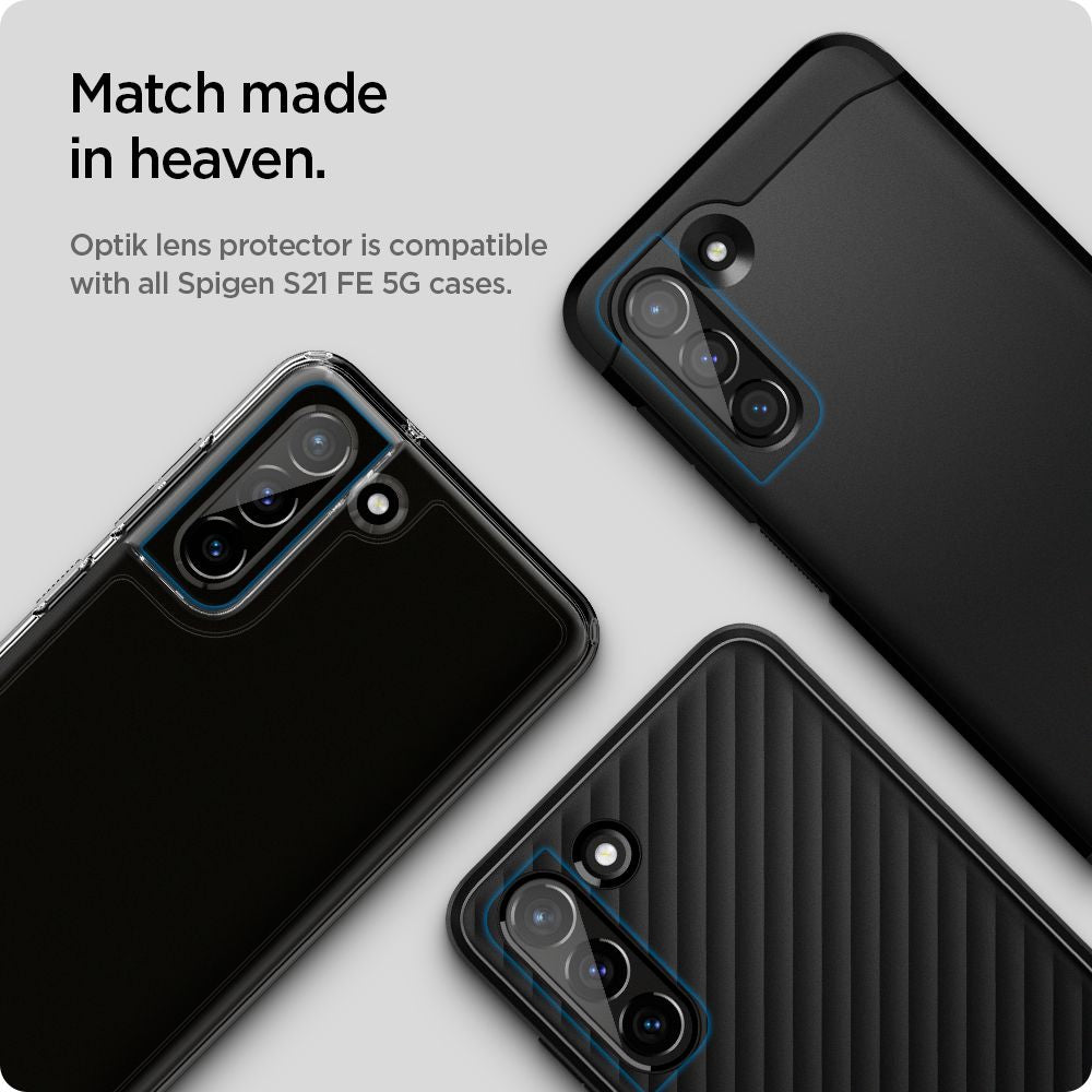SPIGEN OPTIK.TR ZAŠTITNIK ZA KAMERU 2 KOM SET ZA SAMSUNG GALAXY S21 FE CRNI