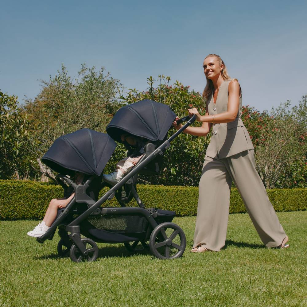 REDSBABY NUVO 2 Twin dječja kolica za blizance 2u1, Platinum Black
