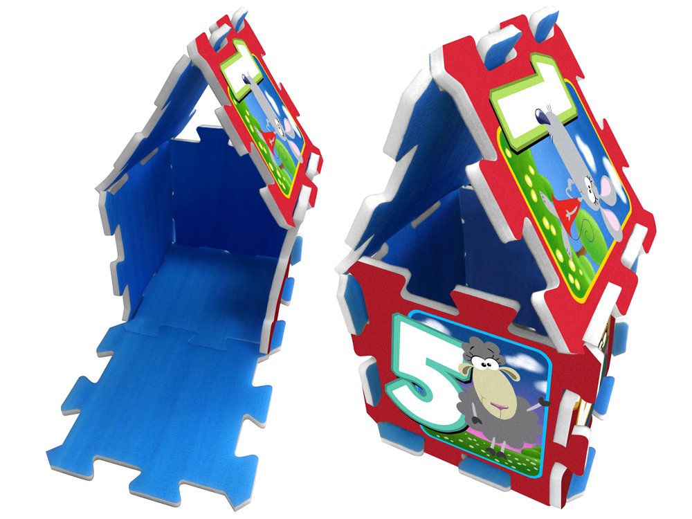 Podne mekane puzzle Animals Numbers