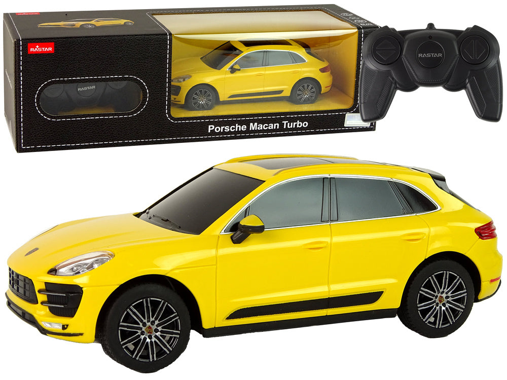 Licencirani auto na daljinsko upravljanje Porsche Macan Turbo 1:24 Rastar - žuti