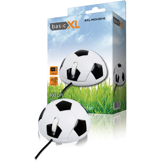 BASIC XL Miš optički, 800dpi, USB, oblik lopte - BXL-MOUSE 40