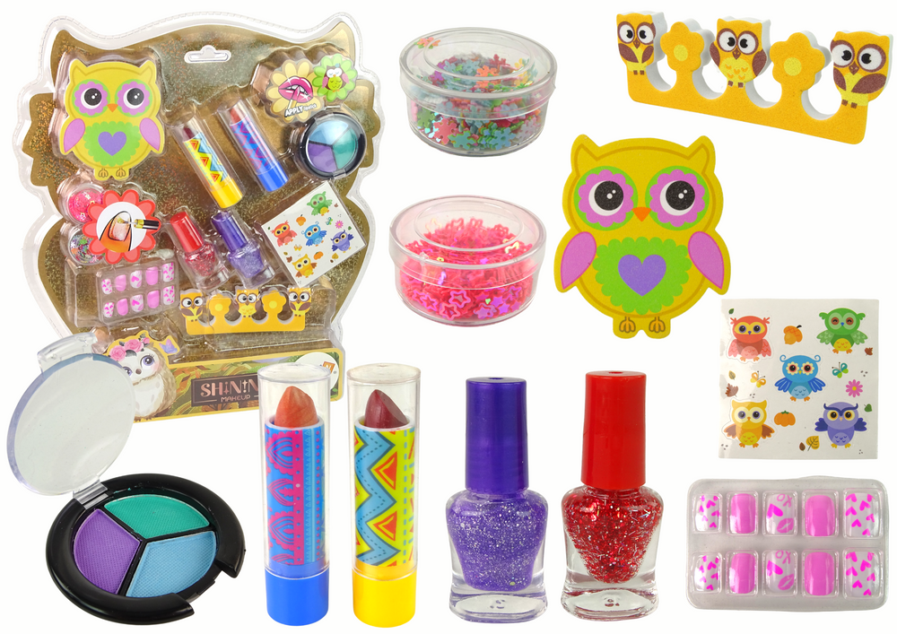 Owl nail art makeup set