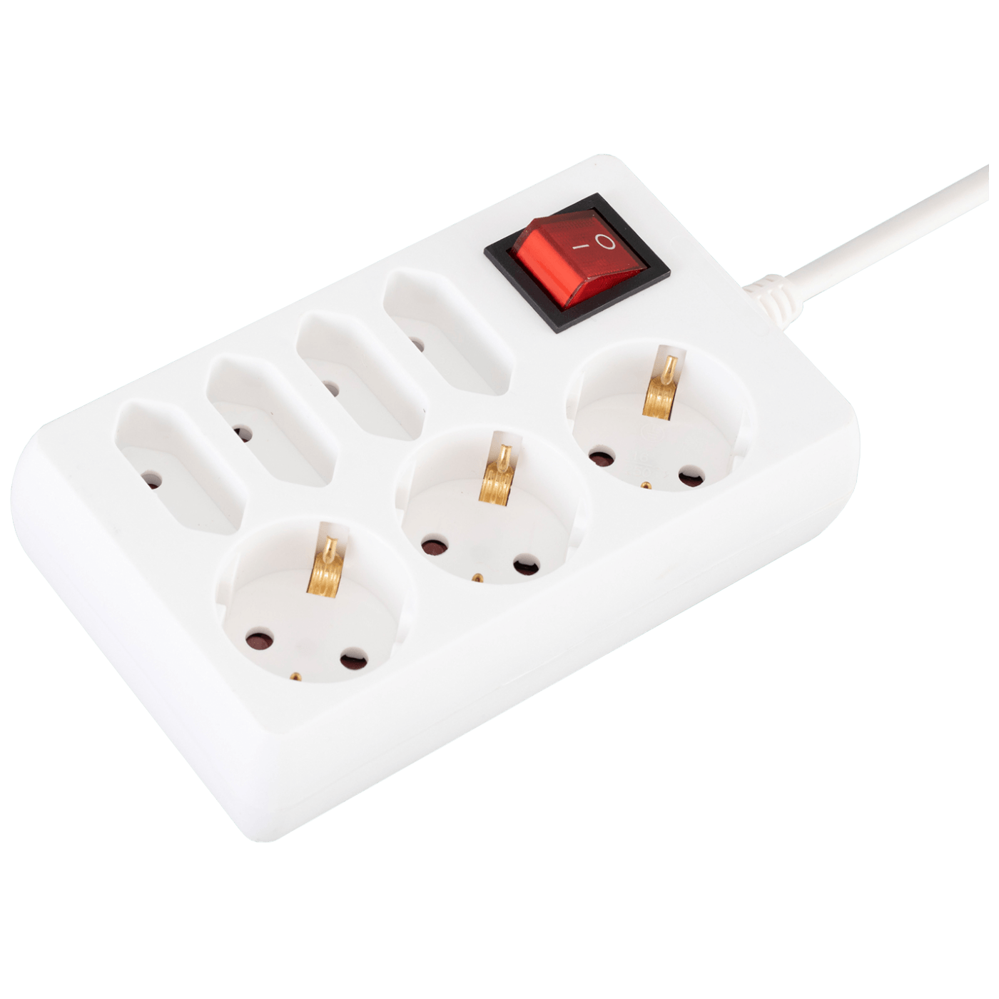 home Produžni kabel, 3 + 4 utičnice, 1.0mm², 1.5 met, bijeli - NV 17/WH