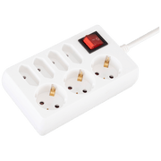home Produžni kabel, 3 + 4 utičnice, 1.0mm², 1.5 met, bijeli - NV 17/WH