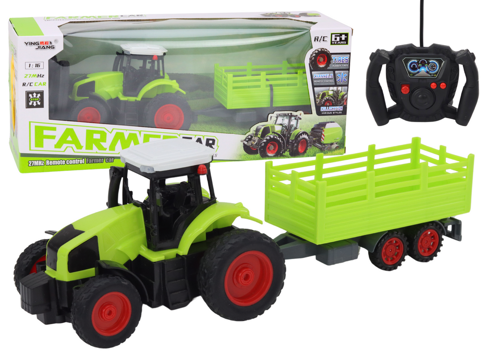 Traktor s prikolicom na daljinsko upravljanje Farmer 1:16 - zelena