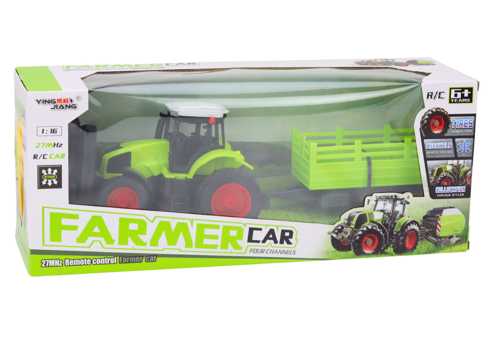 Traktor s prikolicom na daljinsko upravljanje Farmer 1:16 - zelena