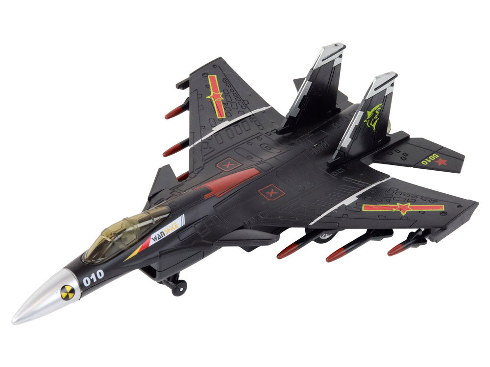 Airplane Model With Friction Drive, Gray, Black or Yellow