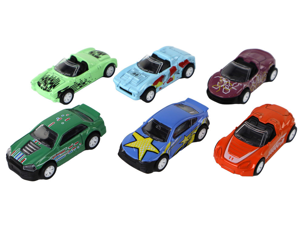 Set metalnih autića za igru s pogonom 1:64 - 6u1